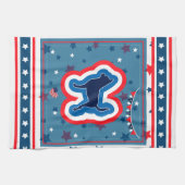 チワワ愛国赤白と7月4日 キッチンタオル (横)