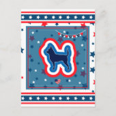 チワワ愛国赤白と7月4日 シーズンポストカード (正面)