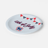 チワワ愛国赤白と7月4日 ペーパープレート (アングル)