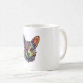 チワワ抽象芸術絵画ズカラーカワイドッグ コーヒーマグカップ (正面右)