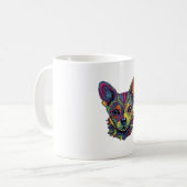 チワワ抽象芸術絵画ズカラーカワイドッグ コーヒーマグカップ (正面左)