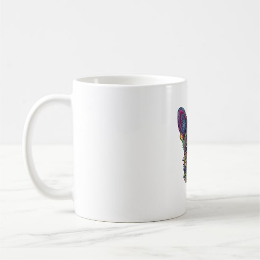 チワワ抽象芸術絵画ズカラーカワイドッグ コーヒーマグカップ (左)