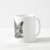 チワワ抽象芸術絵画ズカラーカワイドッグ コーヒーマグカップ (正面右)