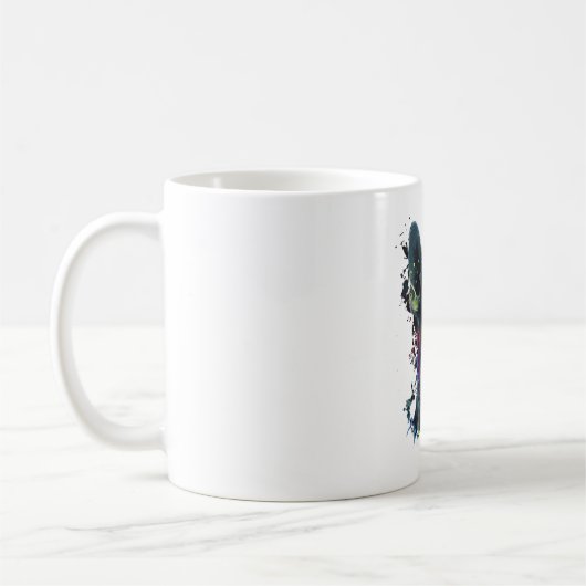 チワワ抽象芸術絵画ズカラーカワイドッグ コーヒーマグカップ (左)