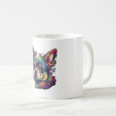 チワワ抽象芸術絵画ズカラーカワイドッグ コーヒーマグカップ (正面右)