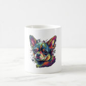 チワワ抽象芸術絵画ズカラーカワイドッグ コーヒーマグカップ (中央)