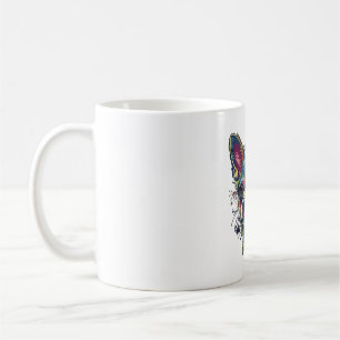 チワワ抽象芸術絵画ズカラーカワイドッグ コーヒーマグカップ