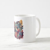 チワワ抽象芸術絵画ズカラーカワイドッグ コーヒーマグカップ (正面右)
