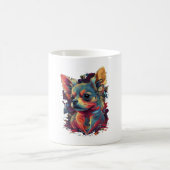 チワワ抽象芸術絵画ズカラーカワイドッグ コーヒーマグカップ (中央)