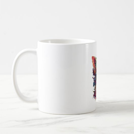 チワワ抽象芸術絵画ズカラーカワイドッグ コーヒーマグカップ (左)