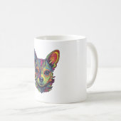 チワワ抽象芸術絵画ズカラーカワイドッグ コーヒーマグカップ (正面右)