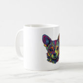 チワワ抽象芸術絵画ズカラーカワイドッグ コーヒーマグカップ (正面左)