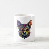 チワワ抽象芸術絵画ズカラーカワイドッグ コーヒーマグカップ (中央)