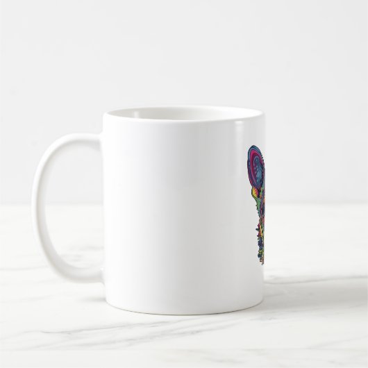 チワワ抽象芸術絵画ズカラーカワイドッグ コーヒーマグカップ (左)