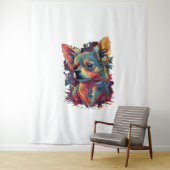 チワワ抽象芸術絵画ズカラーカワイドッグ タペストリー (インサイチュ)