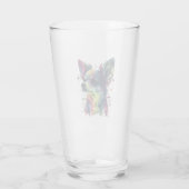 チワワ抽象芸術絵画ズカラーカワイドッグ タンブラーグラス (裏面)