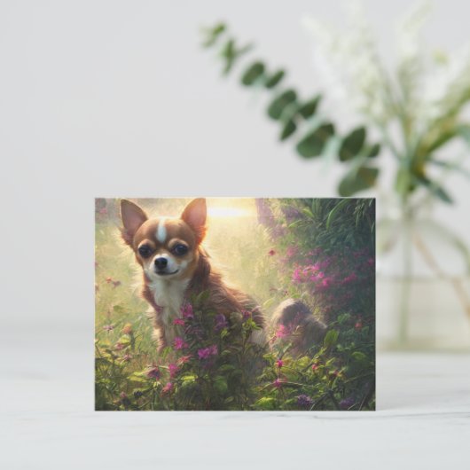 チワワ挨拶はがき ポストカード (スタンド正面)