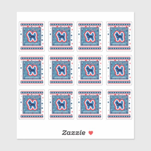 チワワ星7月4日は紅白 シール (シート)