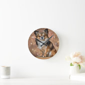 チワワ時計 ラウンド壁時計 (ホーム)