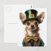 チワワ服を着たレプラチョーン聖パトリックの日 ポストカード (正面/裏面)
