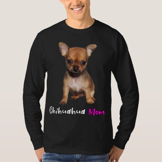 チワワ母の犬の子犬ギフト Tシャツ (正面)