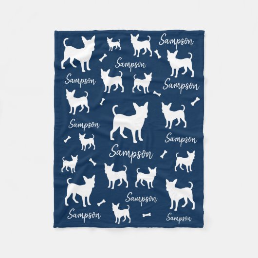 チワワ毛布パーソナライズされた犬ギフト フリースブランケット (正面)