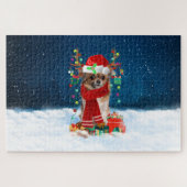チワワ犬とクリスマスプレゼント ジグソーパズル (横)