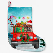 チワワ犬とクリスマスプレゼント スモールクリスマスストッキング (正面)