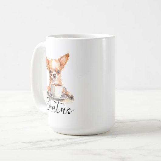 チワワ犬とコーヒーマグ、態度の犬 コーヒーマグカップ (正面左)
