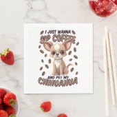 チワワ犬とコーヒー豆 スタンダードランチョンナプキン (インサイチュ)