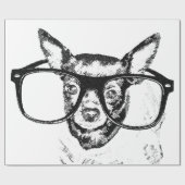 チワワ犬のイラストレーションのスケッチ ラッピングペーパー (フラット)