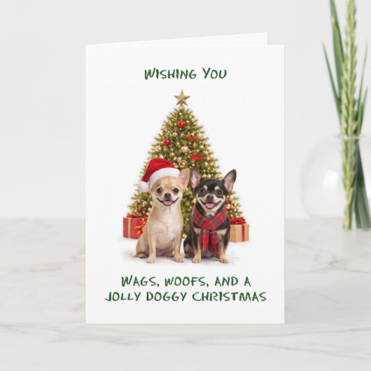 チワワ犬のクリスマス シーズンカード (正面)