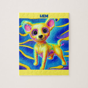 チワワ犬のパズルパーソナライズされた名。 ジグソーパズル