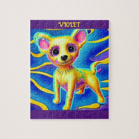 チワワ犬のパズルパーソナライズされた名。 ジグソーパズル (縦)