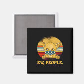 チワワ犬の新しい人々の犬顔マスクを着て マグネット (正面/裏面)