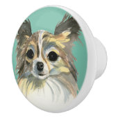 チワワ犬の水彩画の芸術 セラミックノブ (右)