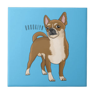 チワワ犬の漫画イラストレーション タイル