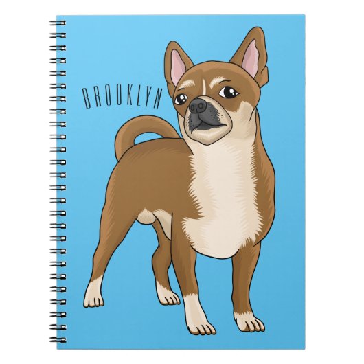 チワワ犬の漫画イラストレーション ノートブック (正面)