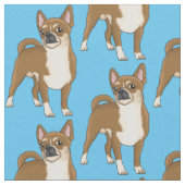 チワワ犬の漫画イラストレーション ファブリック (クローズアップ)