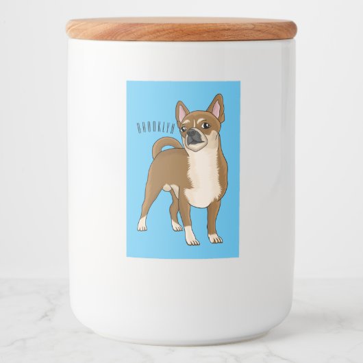 チワワ犬の漫画イラストレーション フードラベル (正面)