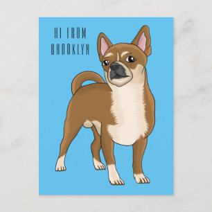 チワワ犬の漫画イラストレーション ポストカード