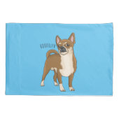 チワワ犬の漫画イラストレーション 枕カバー (裏面)