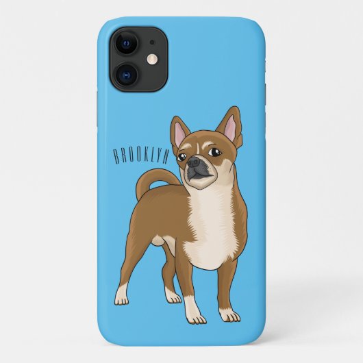 チワワ犬の漫画イラストレーション Case-Mate iPhoneケース (裏面)