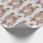 チワワ犬の芸術のWappingの長い髪の紙 ラッピングペーパー (角)