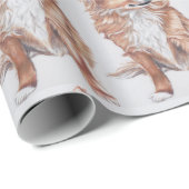 チワワ犬の芸術のWappingの長い髪の紙 ラッピングペーパー (ロールコーナー)