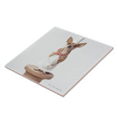 チワワ犬の身に着けているシェフの白、スタジオの打撃 タイル (側面)