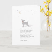 チワワ犬ペット悔やみや弔慰女性挿入物の名前 カード (黄色い花)