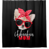 チワワ犬ママサングラスかわいい犬の贈り物 シャワーカーテン (正面)