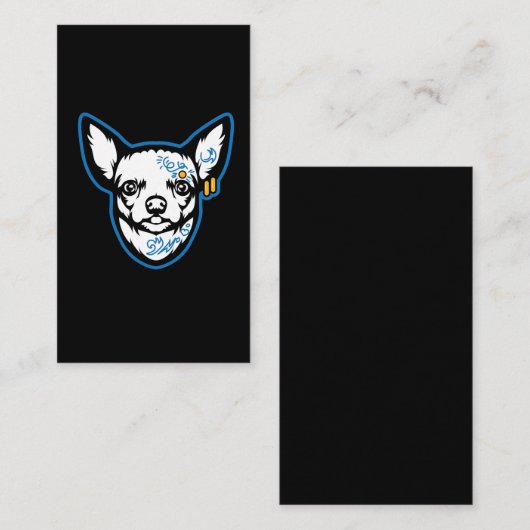 チワワ犬-小犬の恋人のための入れ墨された小さい犬 名刺 (正面/裏面)