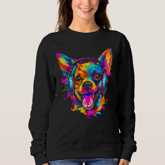 チワワ犬DJフェスティバル スウェットシャツ (正面)
